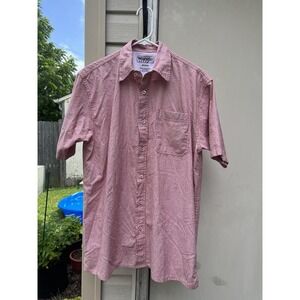 Wrangler Hero Western Shirt Men M Plaid Button Rodeo Cowboy‎ Brushpopper Red